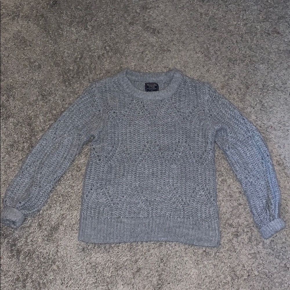 Gray knit sweater